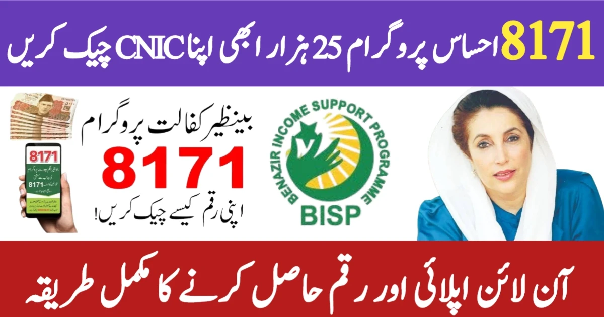 8171 Ehsaas Program 25000 – Check CNIC Online, Registration & Eligibility (August 2025)
