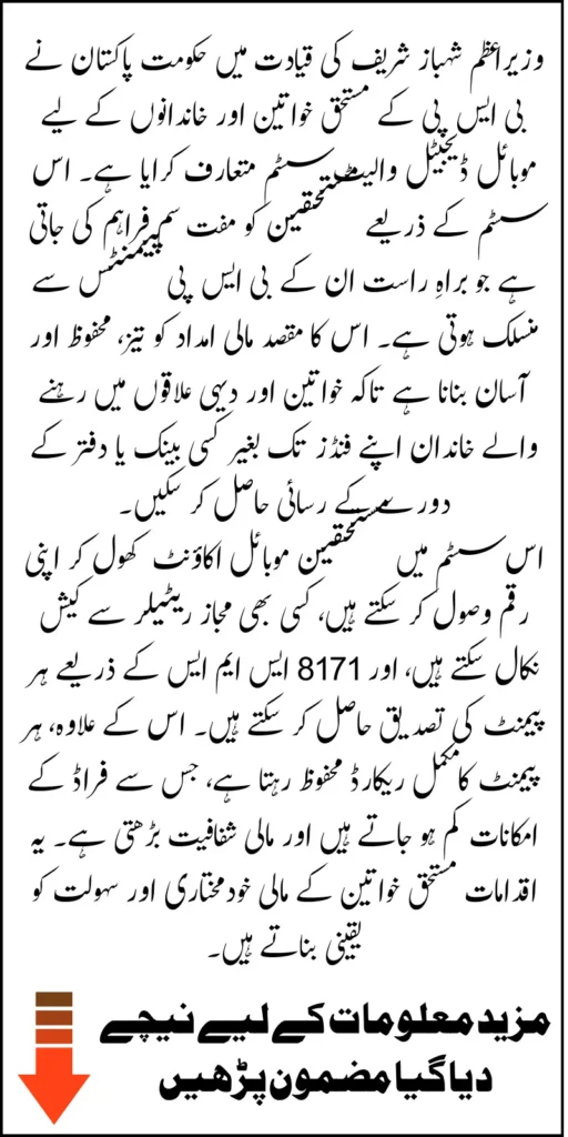 BISP Digital Wallet System 2025